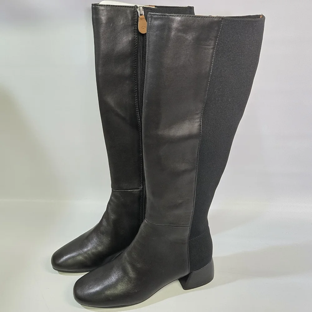 Kenneth Cole Gentle Soul Emily Tall Knee High Boot Black Leather Comfort 7.5 NIB